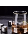 6lı Çelik Metal Kaplama Viski Taşı Soğutma Buz Küpü