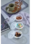 6 Lı Yelpaze Kapaklı Şeffaf Mini Sosluk- Ketçap Mayonez Kabı- Kahve Yanı Şeker Lokumluk