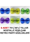 70li 80li Yıllar Nostalji Yeşilçam Retro Parti Gözlükleri 6 Adet