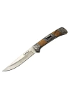 A3159-d Kahverengi Kamp Çakı 23,5cm- Ahşap Sap, Kaplan İşlemeli, Kemerlikli