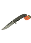 A777 Oluklu Eskitme Kamp Çakı Bıçağı 23 cm - Otomatik, Desenli Metal Saplı