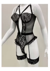 Afrodit Siyah Sexy Jartiyer Takım -1050