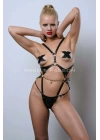 Ağ Bölgesi Açık Deri Body Harness, Deri Fantezi Giyim, Clubwear - Brf1170