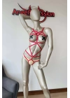 Ağ Bölgesi Açık Elastik Fantezi Harness - Brf474