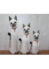 Ahşap 3lü Kedi Seti 50 Cm Okas:1