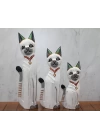 Ahşap 3lü Kedi Seti 50 Cm Okas:1