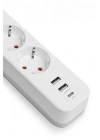 Akım Korumalı 3’lü Priz 2xusb 1xtype-c 3680w Girişli Uzatma Kablolu Priz Ftr16