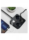 Akım Korumalı Anahtarlı Priz - 3x Priz - 2x Usb - 2x Type-c - 2 Mt Kablo Hızlı Şarj Özellikli Siyah
