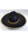 Altın Renk Şeritli Meksika Mariachi Latin Şapkası 55 Cm Çocuk