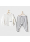 Andywawa Ac25704 Sıde Snap Set Mommys Little Star 2li Zıbın Set Grey