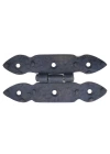Antika Tarz Dekoratif Pirinç Düğmeli Menteşe - 117x57 mm, Oksit