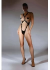 Arkadan Tasma Halkalı Fantazi Deri String Body Harness Takım - Brf1102