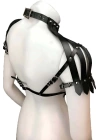 Arkası Açık Deri Crop Büstiyer Harness - Brf1257