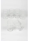 Ayaklı Kahve Yanı Bardağı Kristal Kesim Shot Bardak 7cm x 4 cm 6 Lı Set