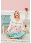 Bayan Uzun Kollu Pijama Takımı Model no 7593