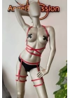 Bele Dolamalı Seksi Deri Fantezi Harness - Brf274