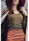 Beli Uzun Sarmalı Şık Harness - Brf172