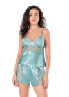 Beruflic  Aqua Saten Babydoll Şort Takımı