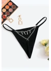 Beruflic Arkası Sexy Yazılı Zincirli Fantezi Tanga Külot