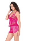 Beruflic  Fuşya Saten Babydoll Şort Takımı