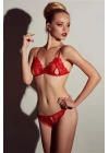 Beruflic Kırmızı Dantelli Fantazi Sütyen Ve G-string Takım Brf2048