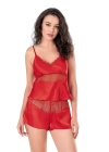 Beruflic  Kırmızı Saten Babydoll Şort Takımı