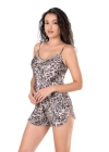 Beruflic  Leopar Saten Babydoll Şort Takımı