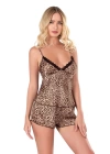 Beruflic  Leopar Saten Babydoll Şort Takımı