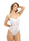 Beyaz Dantelli Bodysuit - 887b