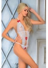 Beyaz Dantelli Bodysuit - 938