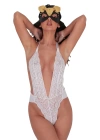 Beyaz Dantelli Fantezi Bodysuit - 855