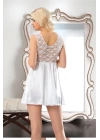 Beyaz Dantelli Saten Gecelik - M-395