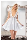 Beyaz Dantelli Saten Gecelik - M-395