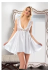Beyaz Dantelli Saten Gecelik - M-395