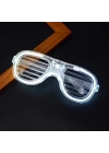 Beyaz Led Işıklı Parti Gözlüğü - Neon Glow Şerit Gözlük 3 Modlu