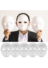 Beyaz Renk Boyanabilir Anonim Tam Yüz Cosplay Maske 24x18 Cm
