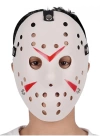 Beyaz Renk Kırmızı Çizgili Tam Yüz Hokey Jason Maskesi Hannibal Maskesi