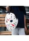 Beyaz Renk Kırmızı Çizgili Tam Yüz Hokey Jason Maskesi Hannibal Maskesi