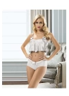 Beyaz Saten Babydoll Takım - 333-b