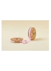 Biye Ekoseli Katlı E02 Pembe 2 cm 25 Metre %65 Koton %35 Polyester