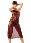 Bordo Dantelli Şifon Gecelik - 646