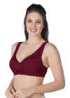 Bordo Emay 188 B Pedli Dantelli Telli Toparlayıcı Sütyen