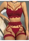 Bordo Jartiyer  Fantazi 5li Takım