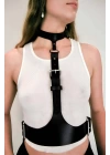 Boyun Bağlantılı Korse Kemer Harness, Kadın Deri Bel Kemeri - Apft1297