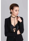 Boyun Bel Arası Zincirli Seksi Choker - Brf48