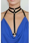 Boyunda Çift Sıralı Şık Lastik Harness - Brf84