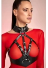 Boyundan Bağlamalı Göğsü Açık Deri Fantazi Sütyen Harness - Brf1286