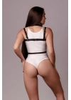 Boyunluklu Göğsü Açık Deri Fantazi Harness 1109