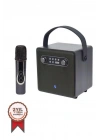 Bts-1688 Yeşil Mikrofonlu Karaoke Bluetooth Hoparlör