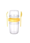 Çift Hazneli - Çatal Kaşıklı Portatif Müsli -atıştırmalık Kabı 500 Ml